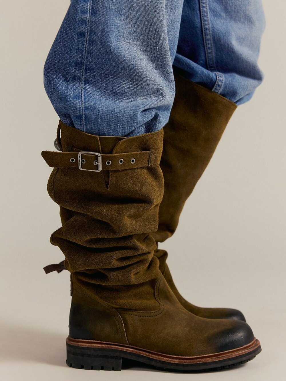Free People Rapids Riding Boots Uniform Suede Womens 7.5